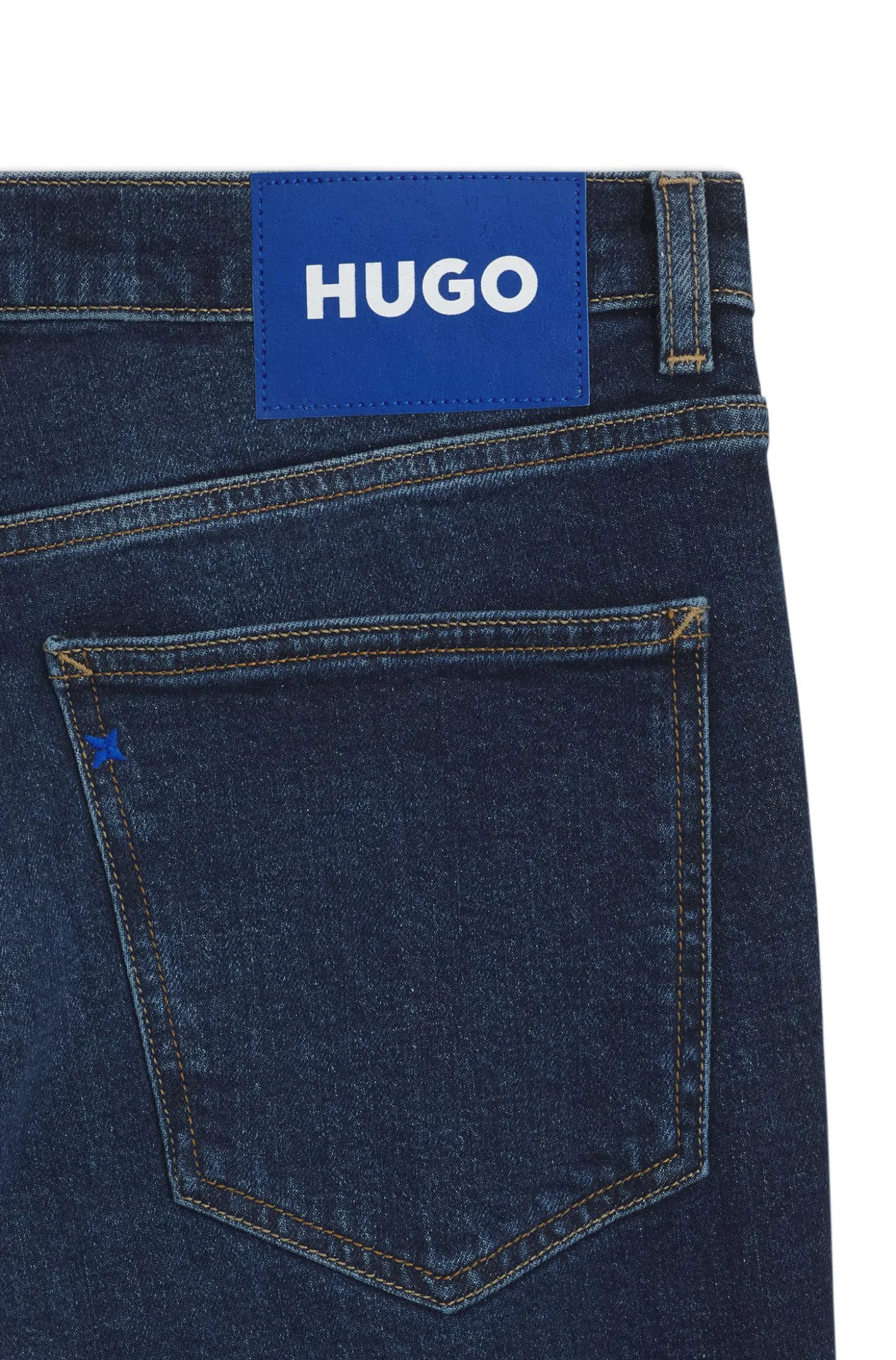 Skinny-Fit Jeans aus blauem Stretch-Denim mit Stone-washed-Finish