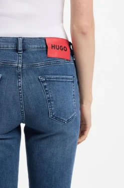 Skinny-Fit Jeans aus blauem Super-Stretch-Denim