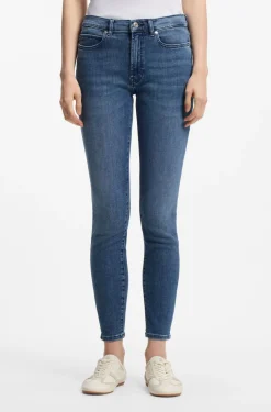 Skinny-Fit Jeans aus blauem Super-Stretch-Denim