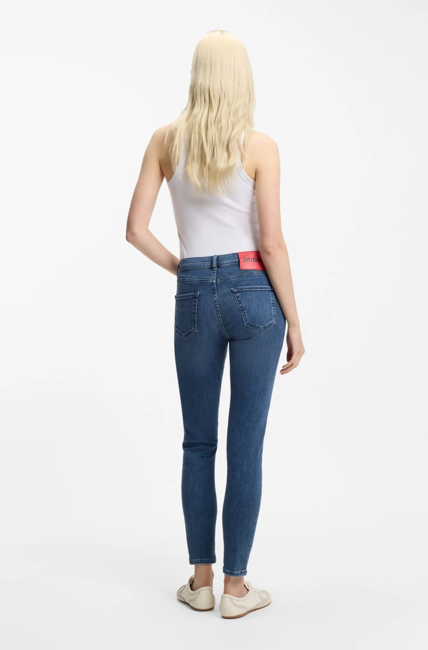Skinny-Fit Jeans aus blauem Super-Stretch-Denim