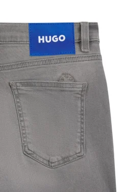 Skinny-Fit Jeans aus dunkelgrauem Stretch-Denim