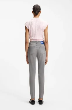Skinny-Fit Jeans aus dunkelgrauem Stretch-Denim