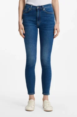 Skinny-Fit Jeans aus mittelblauem Stretch-Denim