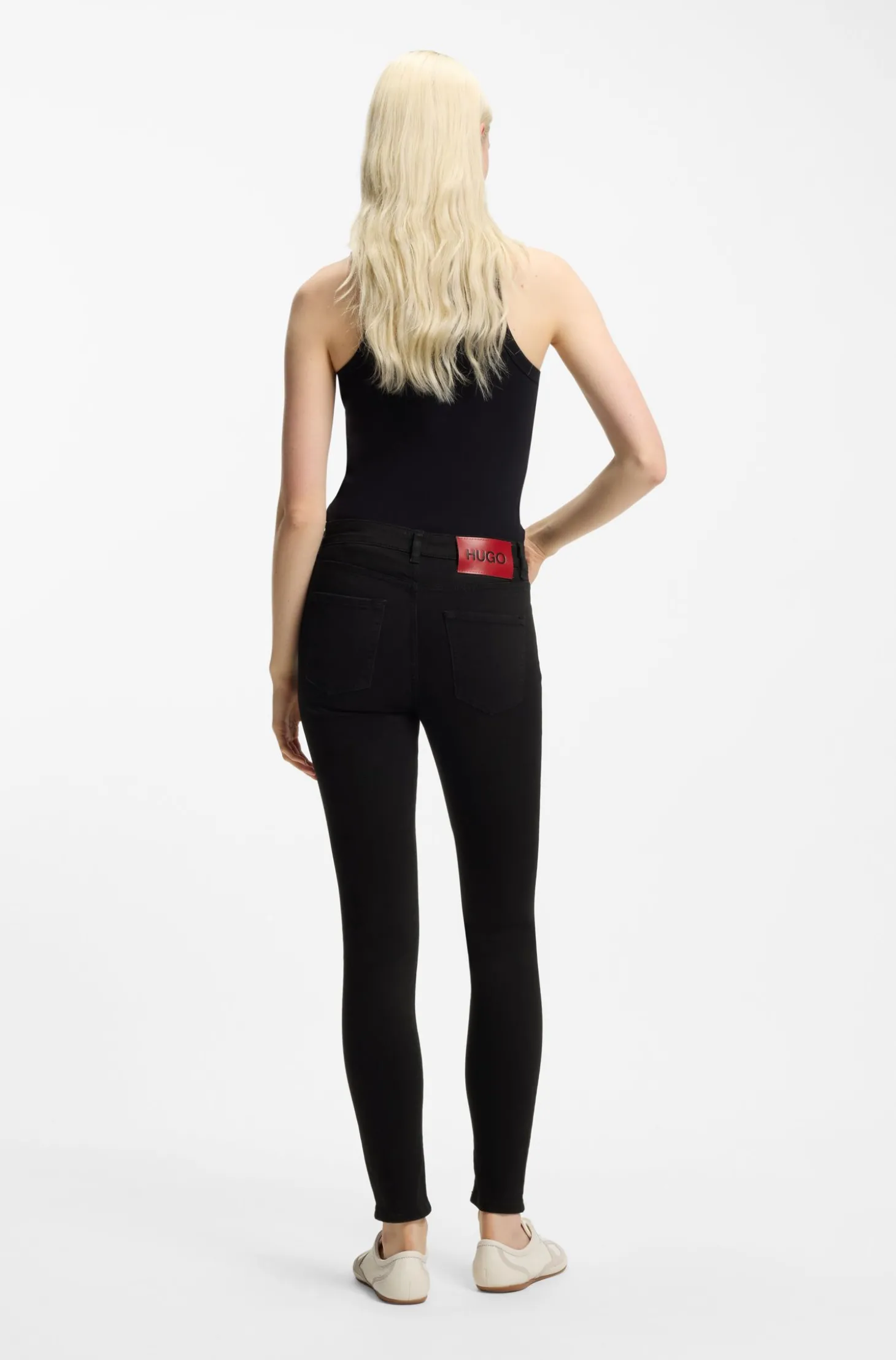 Skinny-Fit Jeans aus schwarzem Stretch-Denim