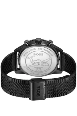 Skytraveller Pro schwarz beschichtete Uhr mit Saphirkristall