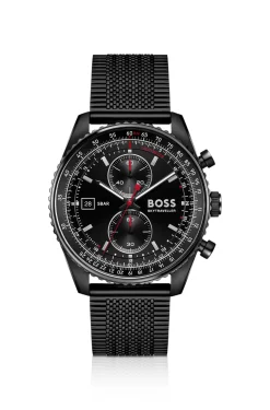 Skytraveller Pro schwarz beschichtete Uhr mit Saphirkristall