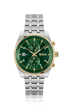 SKYTRAVELLER Zweifarbiger Chronograph mit grünem Zifferblatt