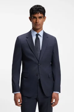 Slim-Fit Anzug aus fein gemusterter Schurwolle