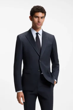 Slim-Fit-Anzug aus gestreifter italienischer Schurwolle