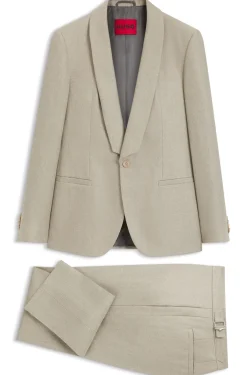 Slim-Fit Anzug aus Leinen-Twill