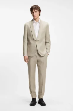 Slim-Fit Anzug aus Leinen-Twill
