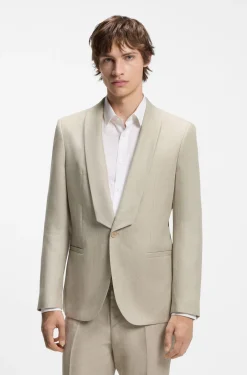 Slim-Fit Anzug aus Leinen-Twill