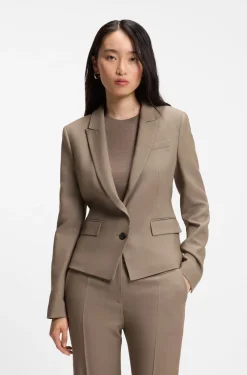 Slim-Fit Blazer aus elastischer Gabardine
