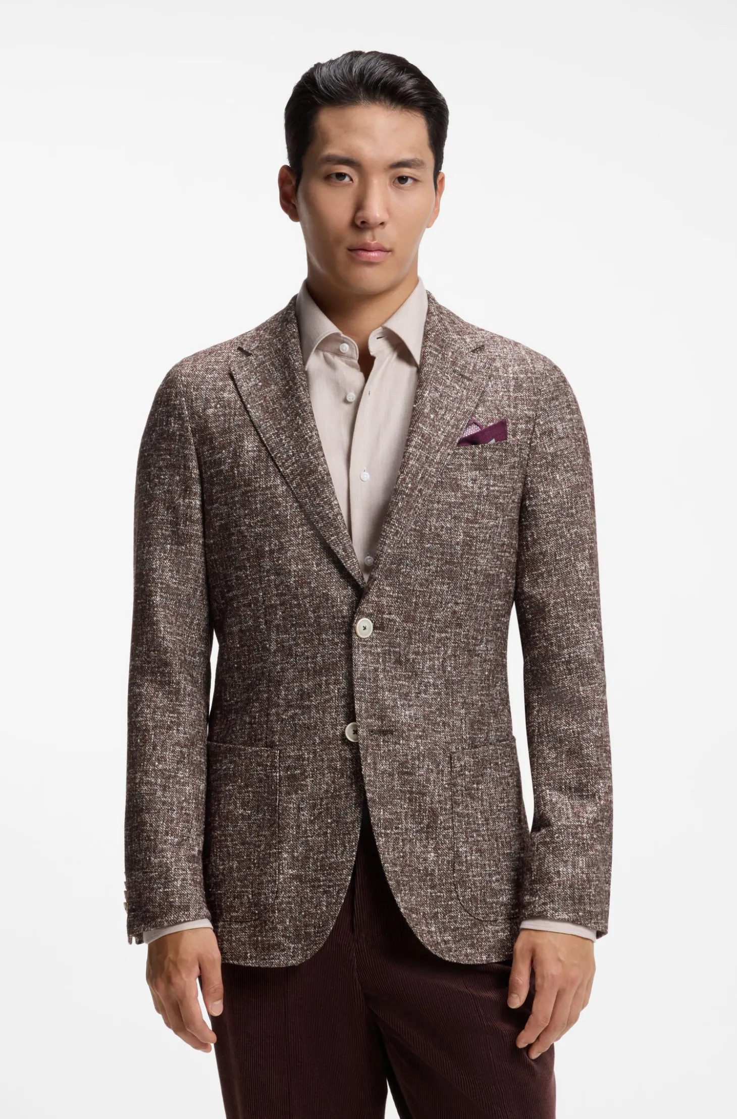 Slim-Fit Blazer aus fein gemustertem Gewebe