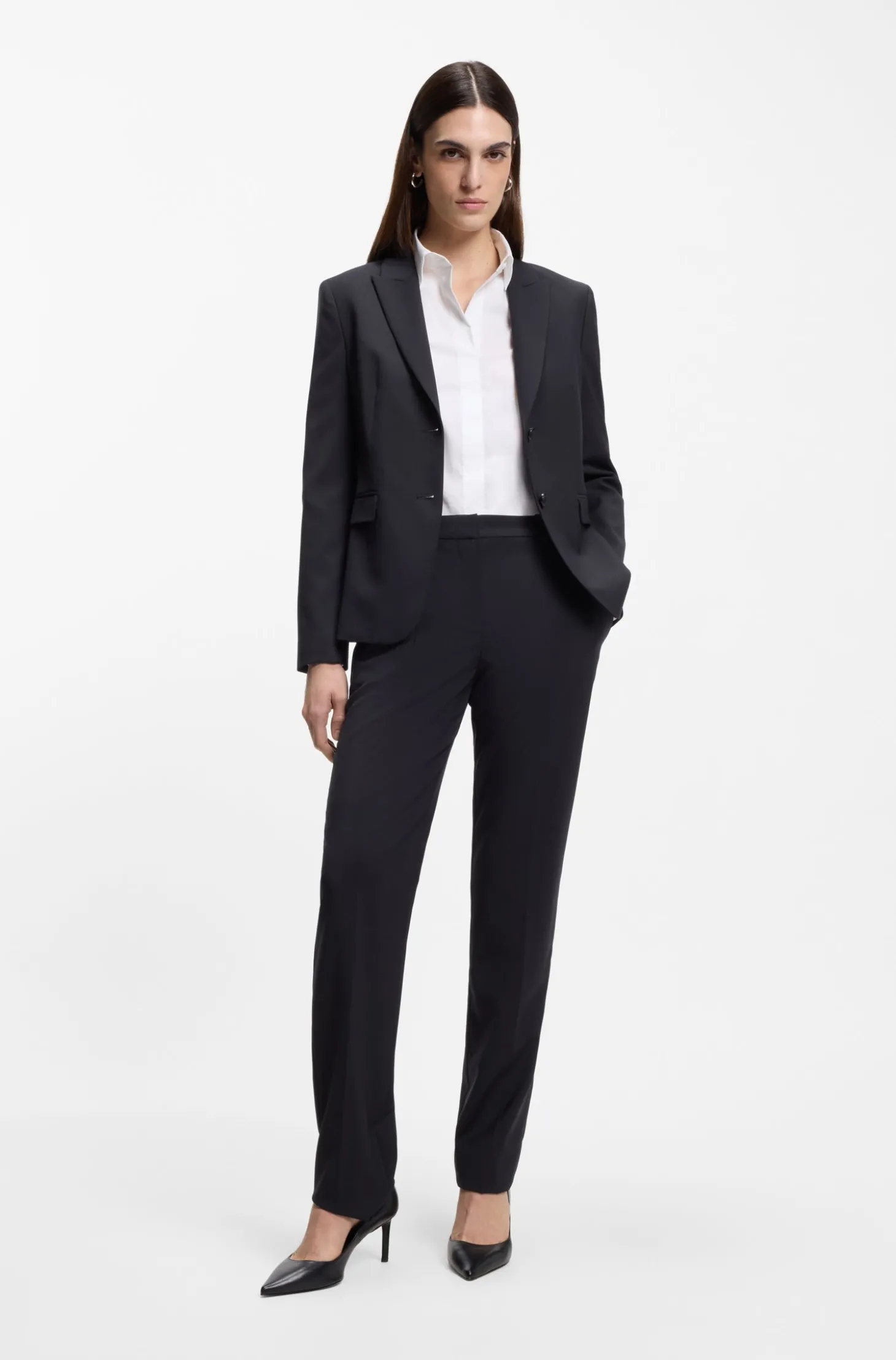 Slim-Fit Blazer aus in Italien gefertigter Schurwolle