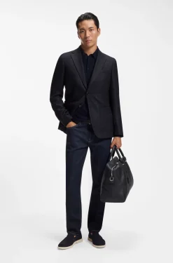 Slim-Fit Blazer aus karierter Schurwolle