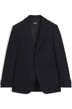 Slim-Fit Blazer aus karierter Schurwolle