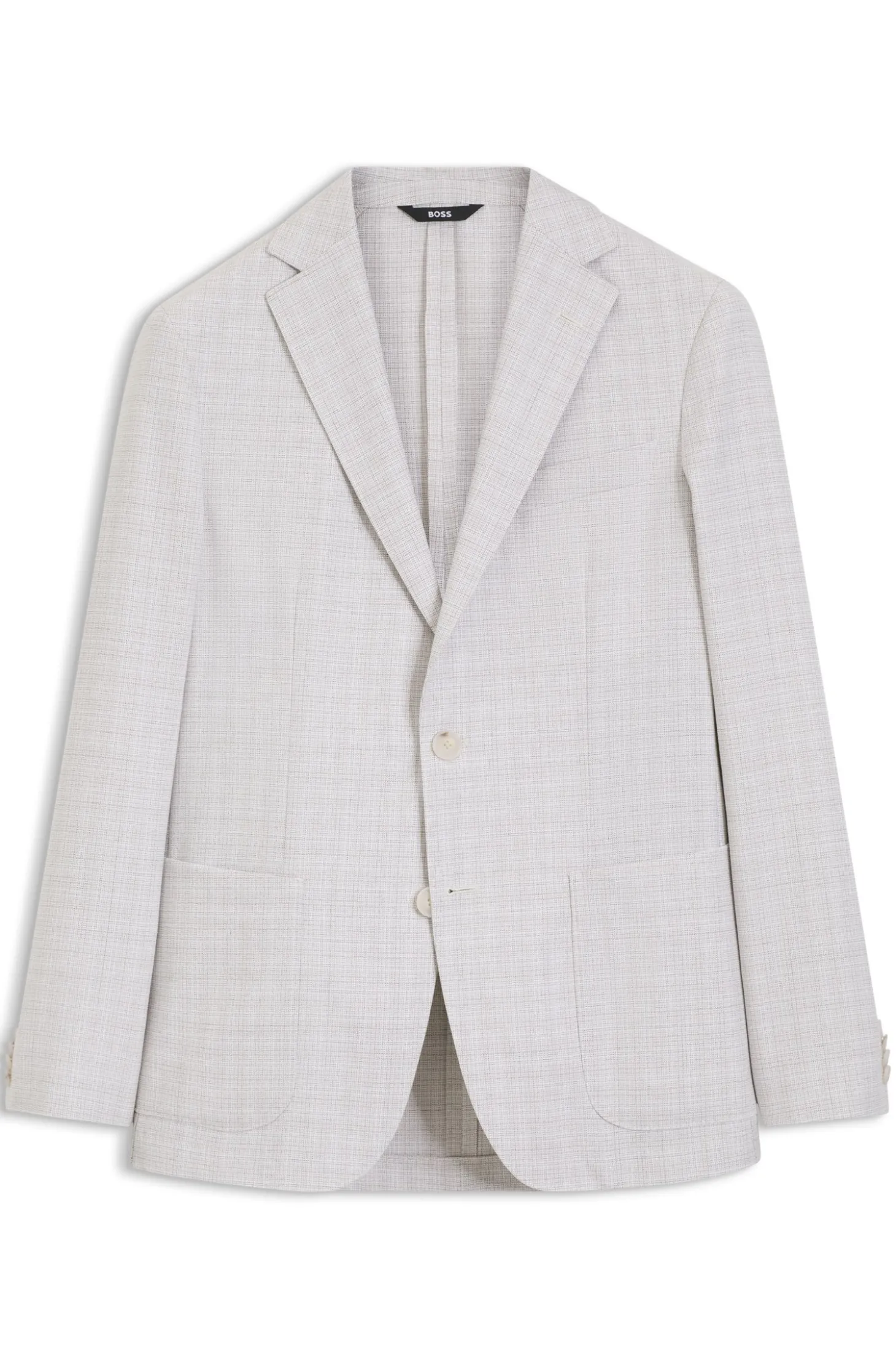 Slim-Fit Blazer aus karierter Schurwolle und Baumwolle