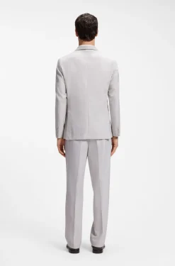 Slim-Fit Blazer aus karierter Schurwolle und Baumwolle