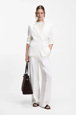 Slim-Fit Blazer aus Leinen-Mix