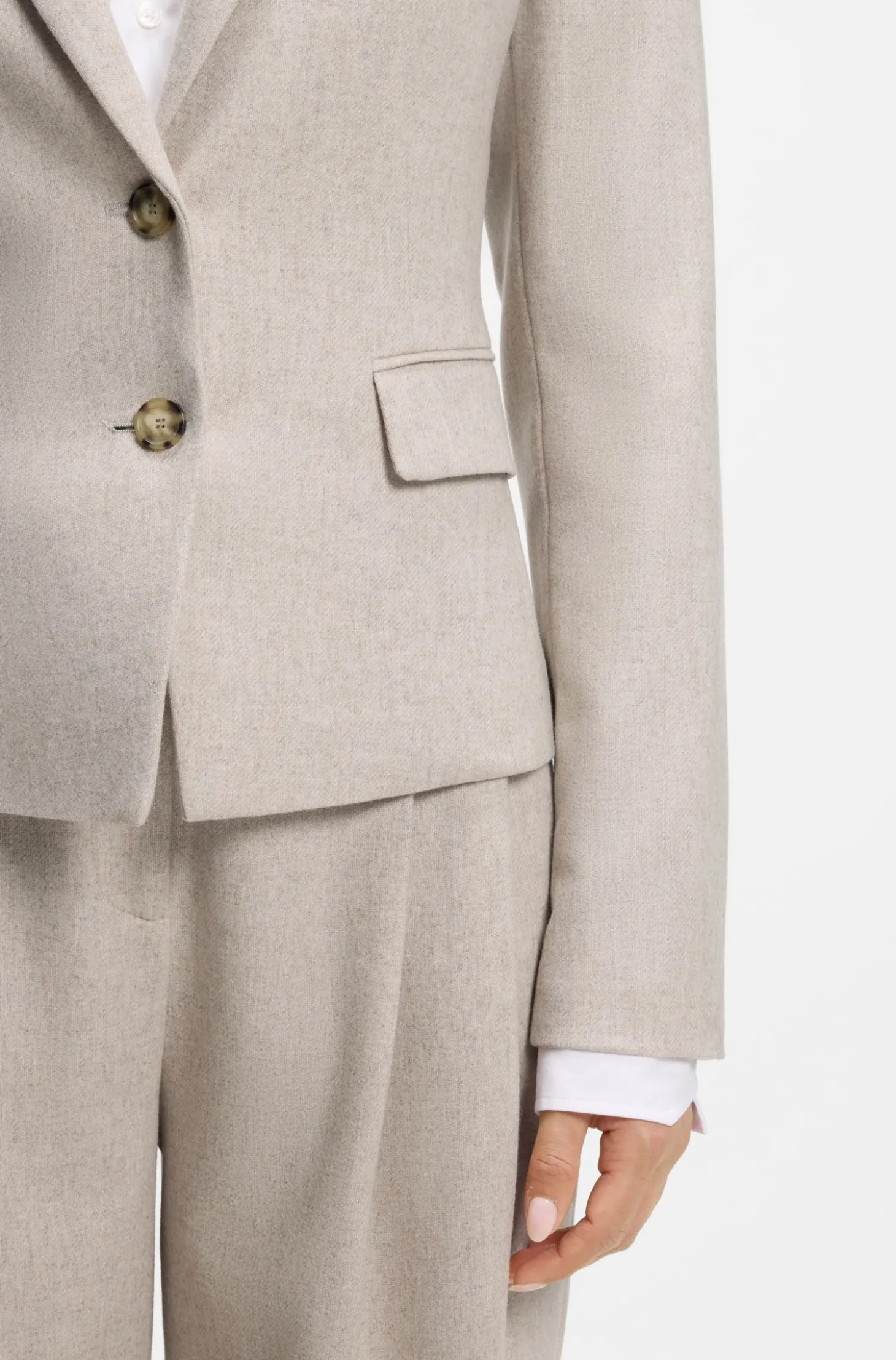 Slim-Fit Blazer aus meliertem Flanell