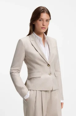 Slim-Fit Blazer aus meliertem Flanell