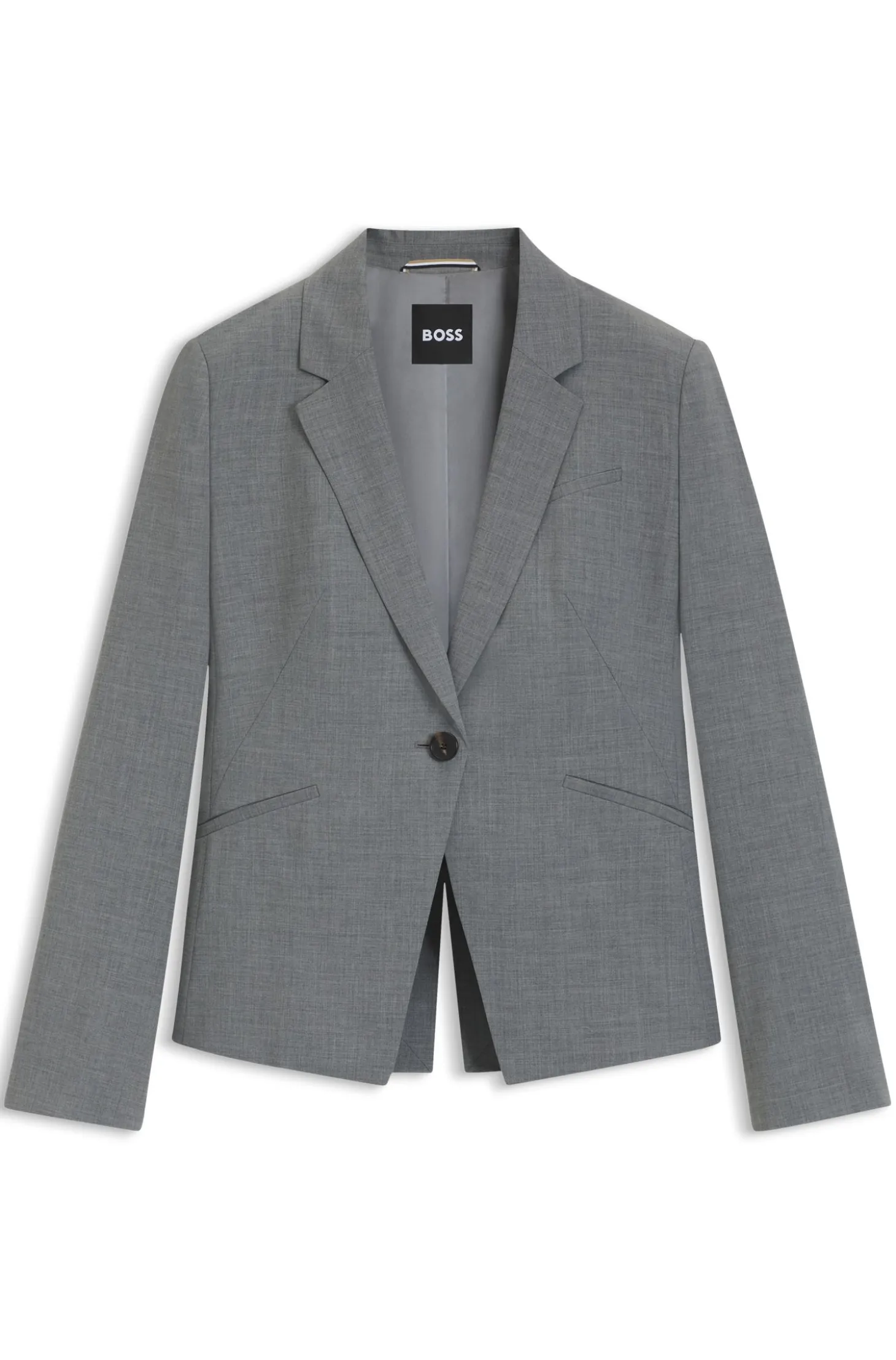 Slim-Fit Blazer aus melierter Schurwolle