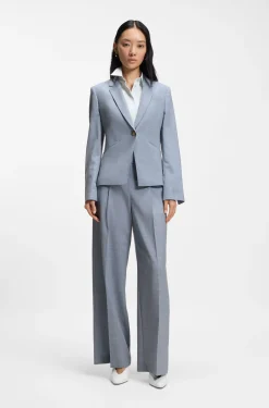Slim-Fit Blazer aus melierter Schurwolle