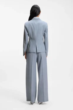 Slim-Fit Blazer aus melierter Schurwolle