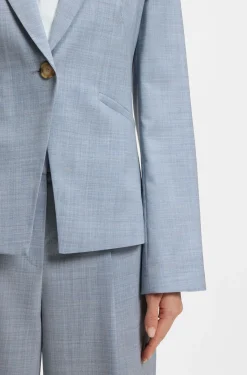 Slim-Fit Blazer aus melierter Schurwolle