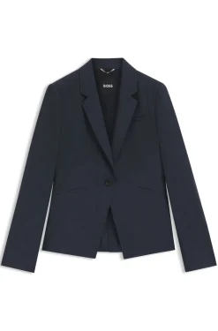 Slim-Fit Blazer aus melierter Schurwolle