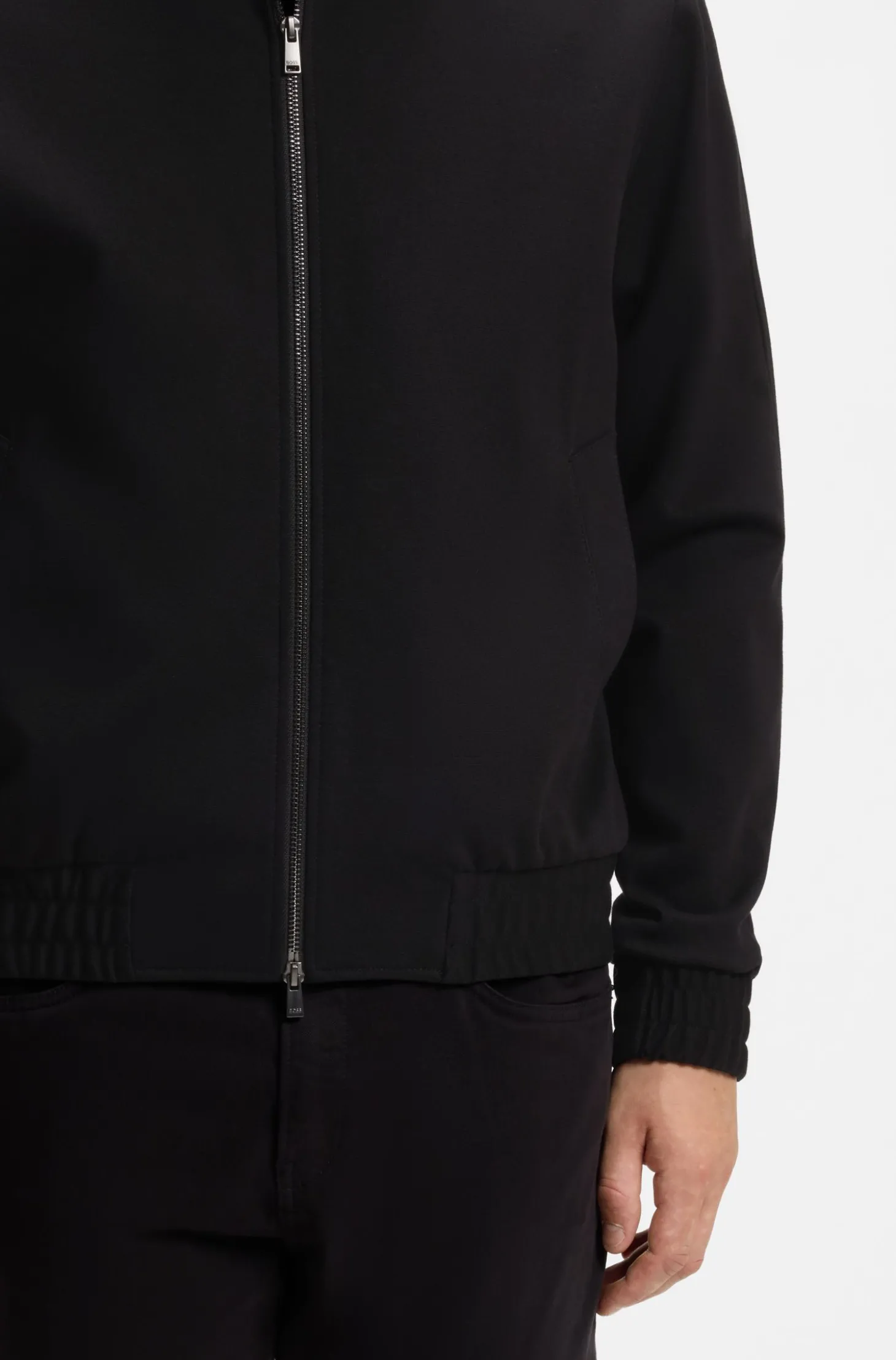 Slim-Fit Blazer aus Ponte-Jersey im Baumwoll-Mix