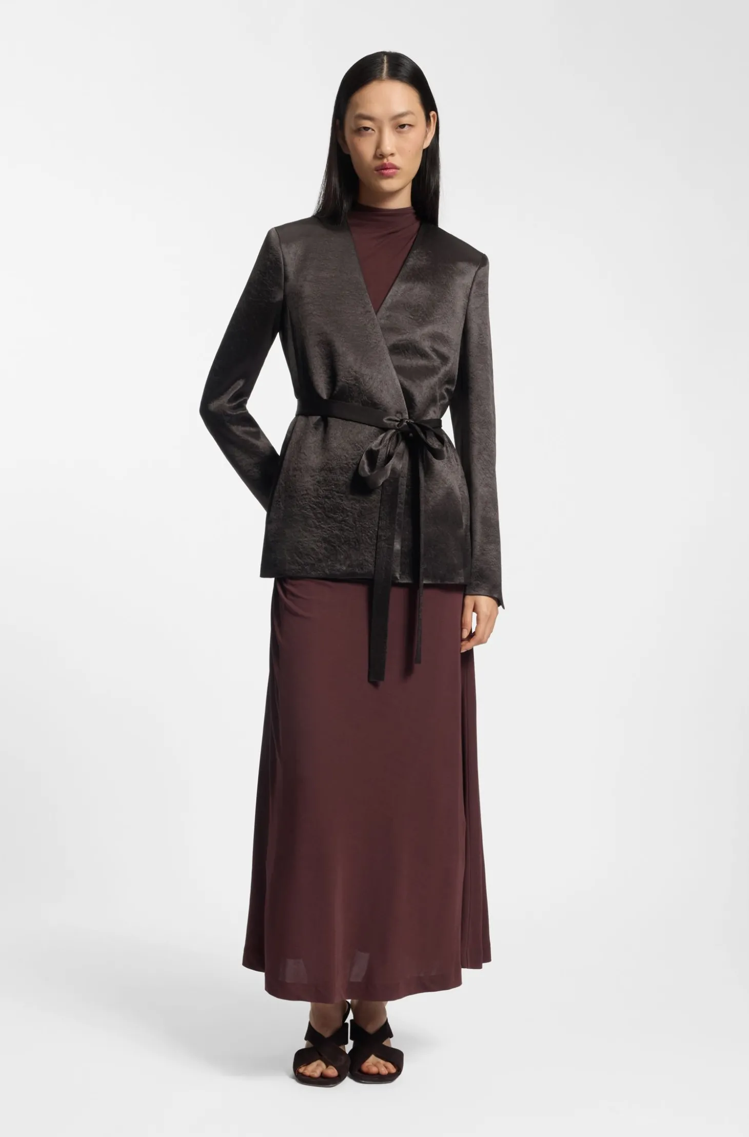 Slim-Fit Blazer aus schimmerndem Twill