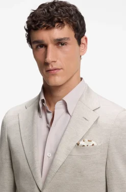 Slim-Fit Blazer aus Schurwolle mit Baumwolle