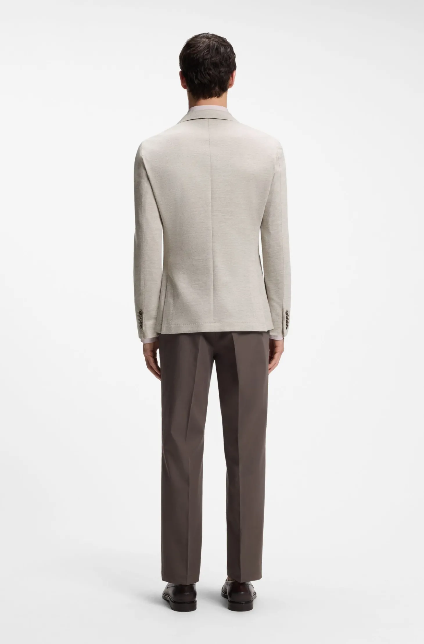 Slim-Fit Blazer aus Schurwolle mit Baumwolle