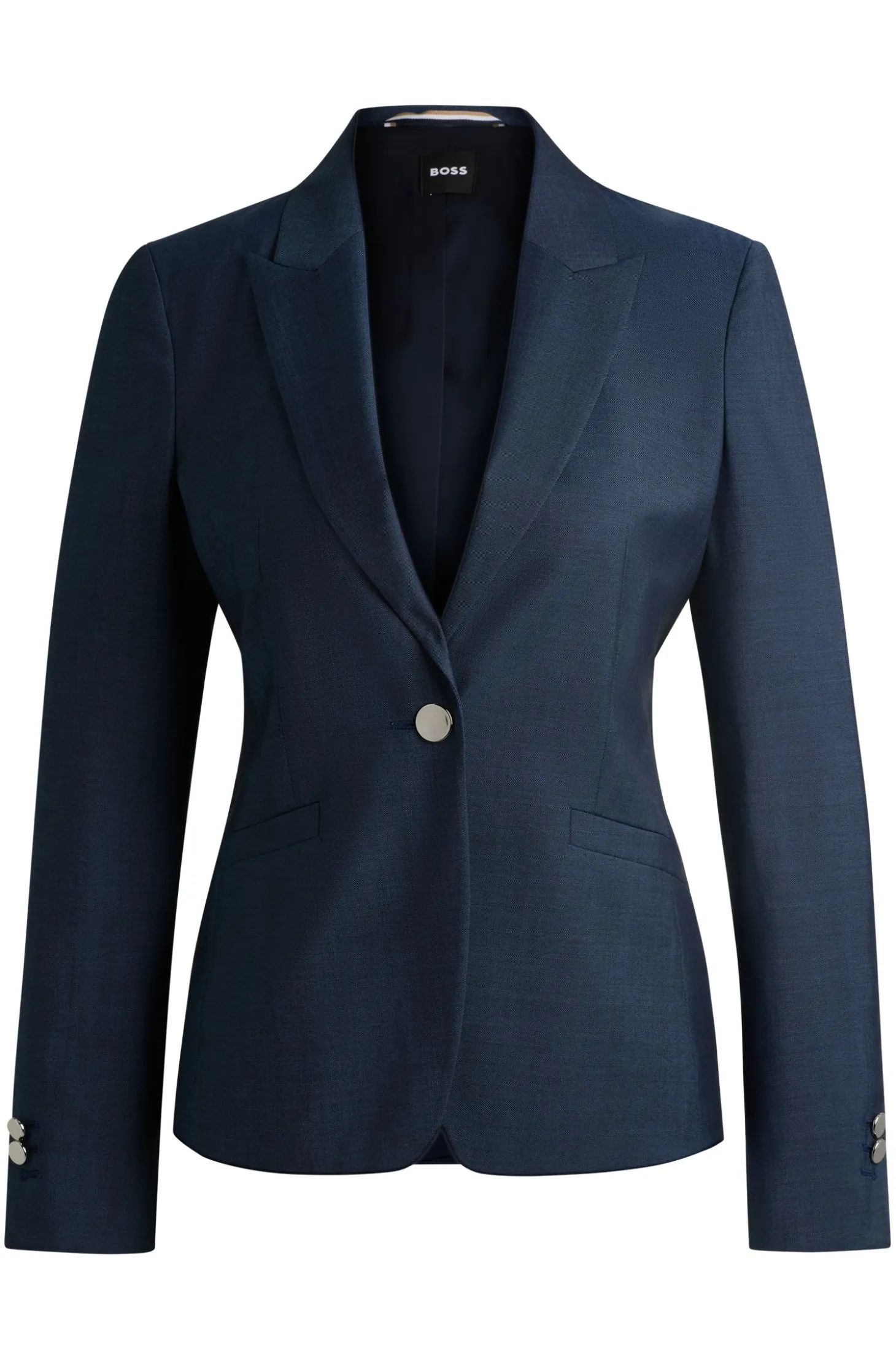 Slim-Fit Blazer aus Schurwoll-Twill in Denim-Optik
