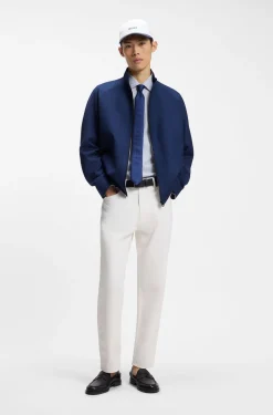 Slim-Fit Blazer aus Schurwolle mit Kreidestreifen