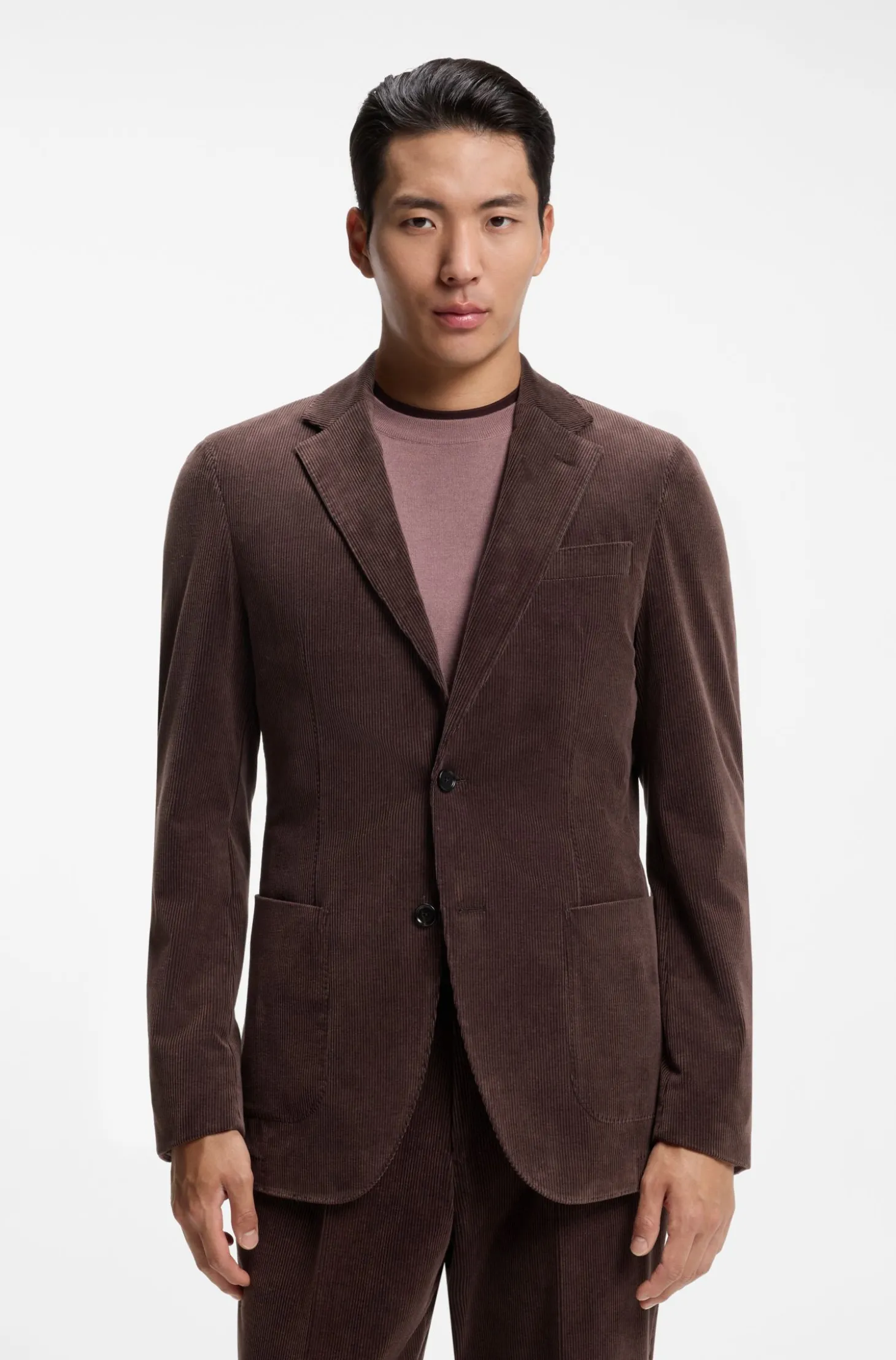 Slim-Fit Blazer aus Stretch-Cord