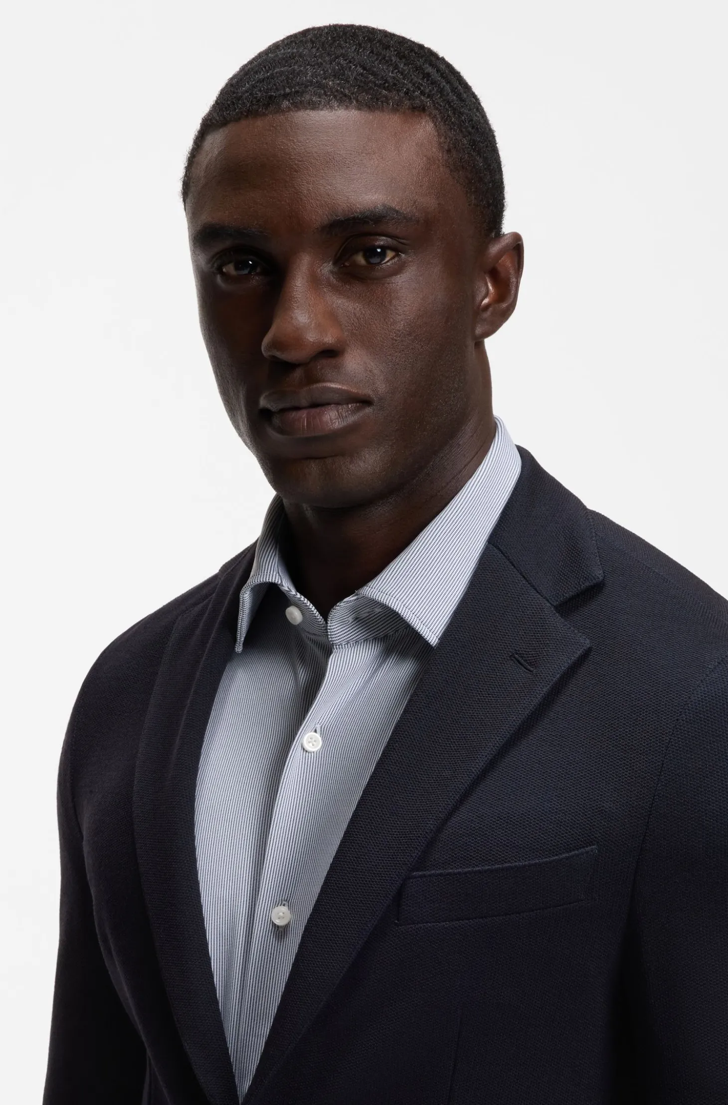Slim-Fit Blazer aus Stretch-Jersey mit Mikromuster