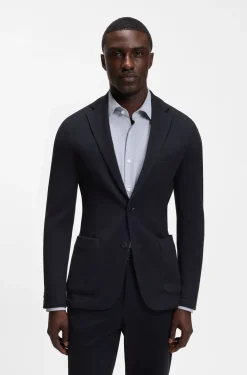Slim-Fit Blazer aus Stretch-Jersey mit Mikromuster