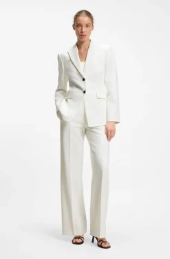 Slim-Fit Blazer mit kontrastfarbenen Knöpfen
