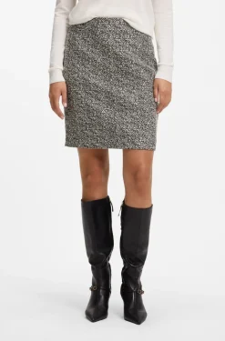 Slim-Fit Bleistiftrock mit Fischgrätmuster