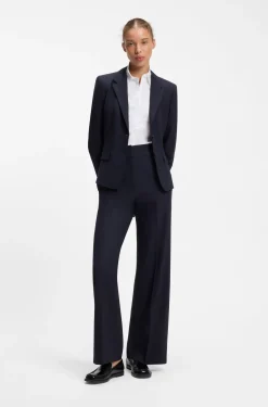 Slim-Fit Bluse aus bügelleichtem Baumwoll-Mix mit Twill-Struktur