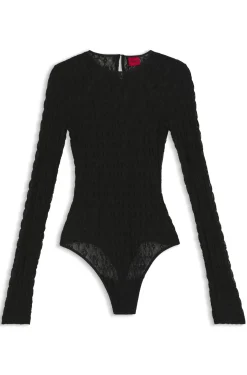 Slim-Fit Body aus Stretch-Spitze