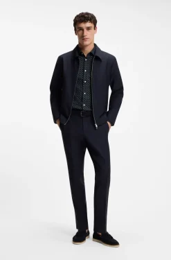 Slim-Fit Business-Hemd aus elastischer Popeline