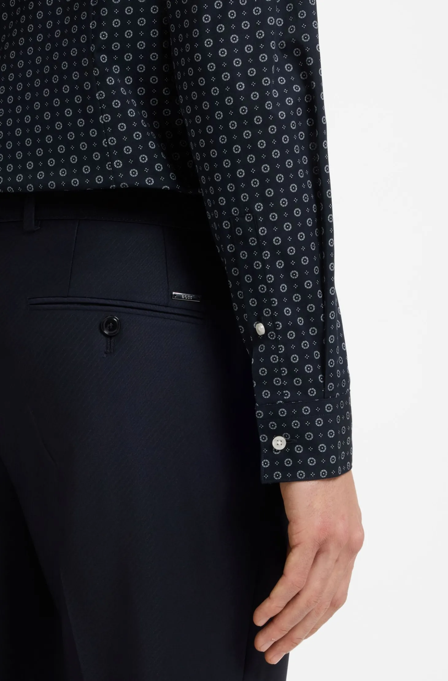 Slim-Fit Business-Hemd aus elastischer Popeline