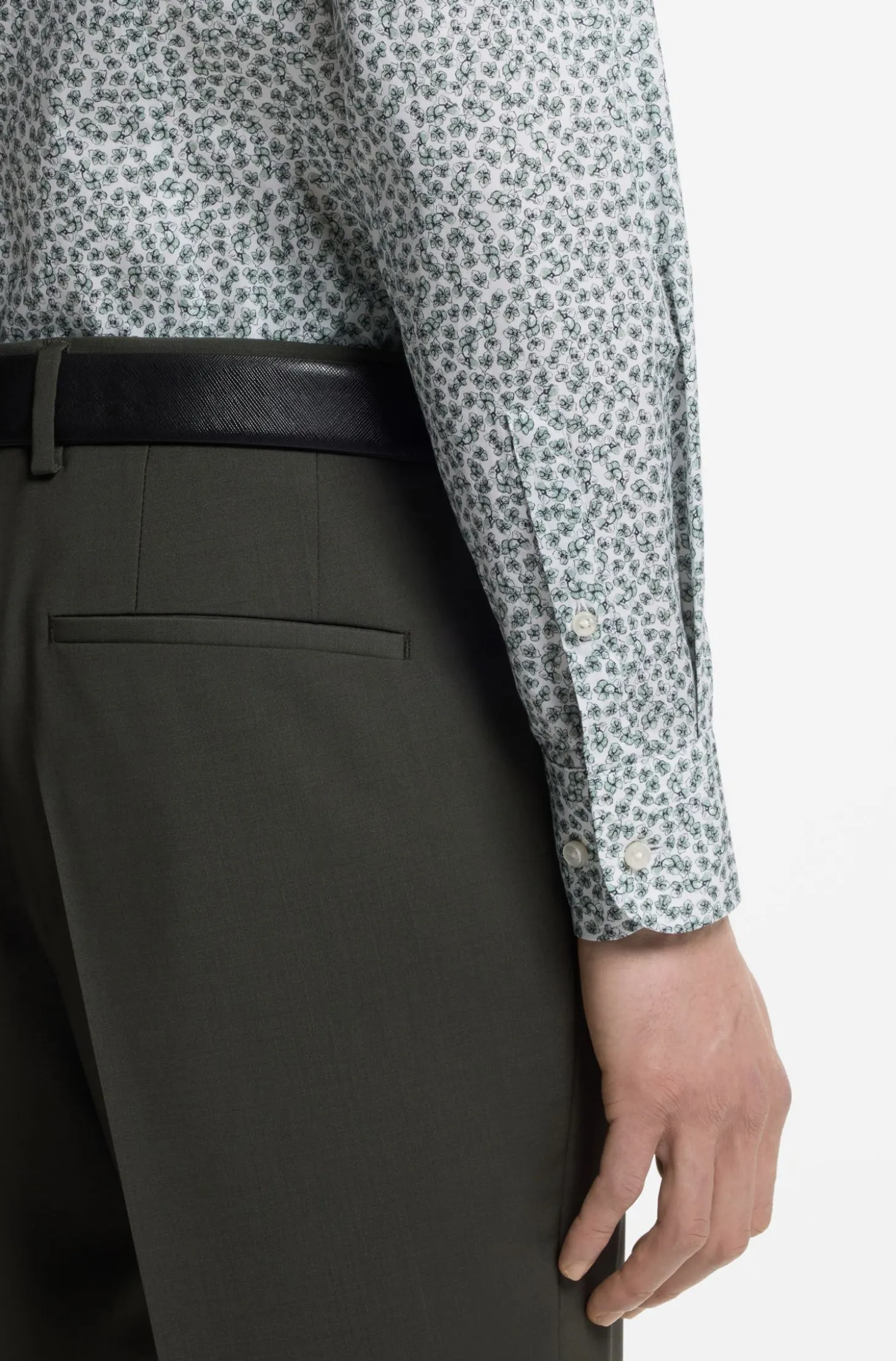 Slim-Fit Business-Hemd aus Stretch-Popeline