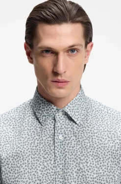 Slim-Fit Business-Hemd aus Stretch-Popeline