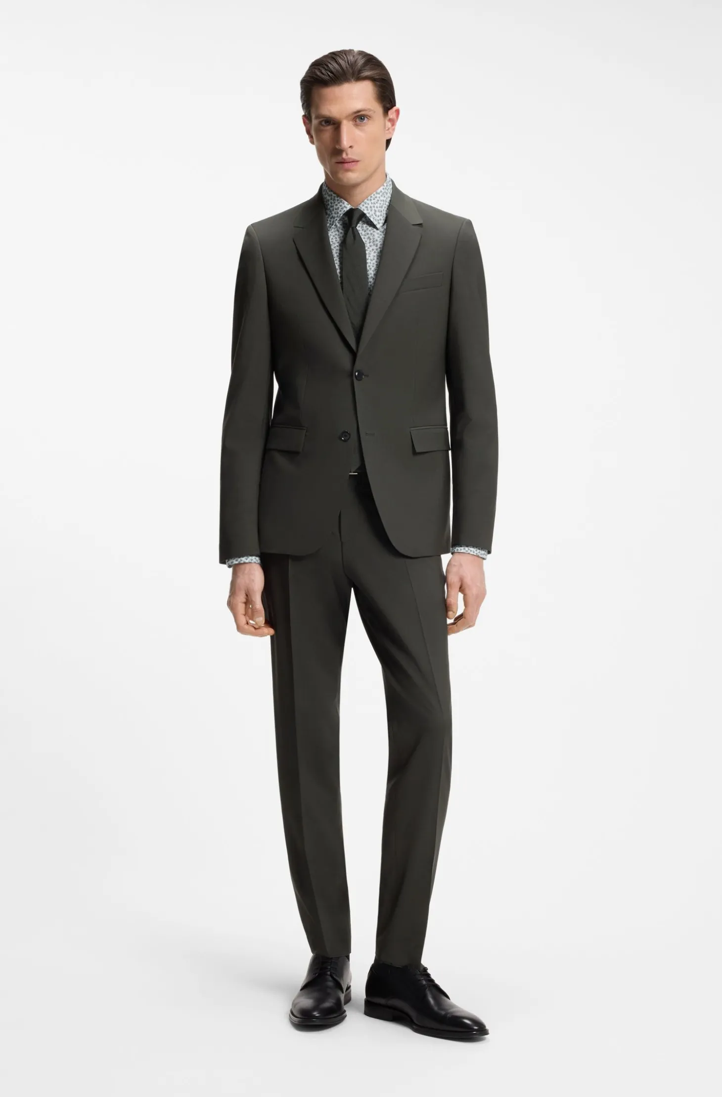 Slim-Fit Business-Hemd aus Stretch-Popeline