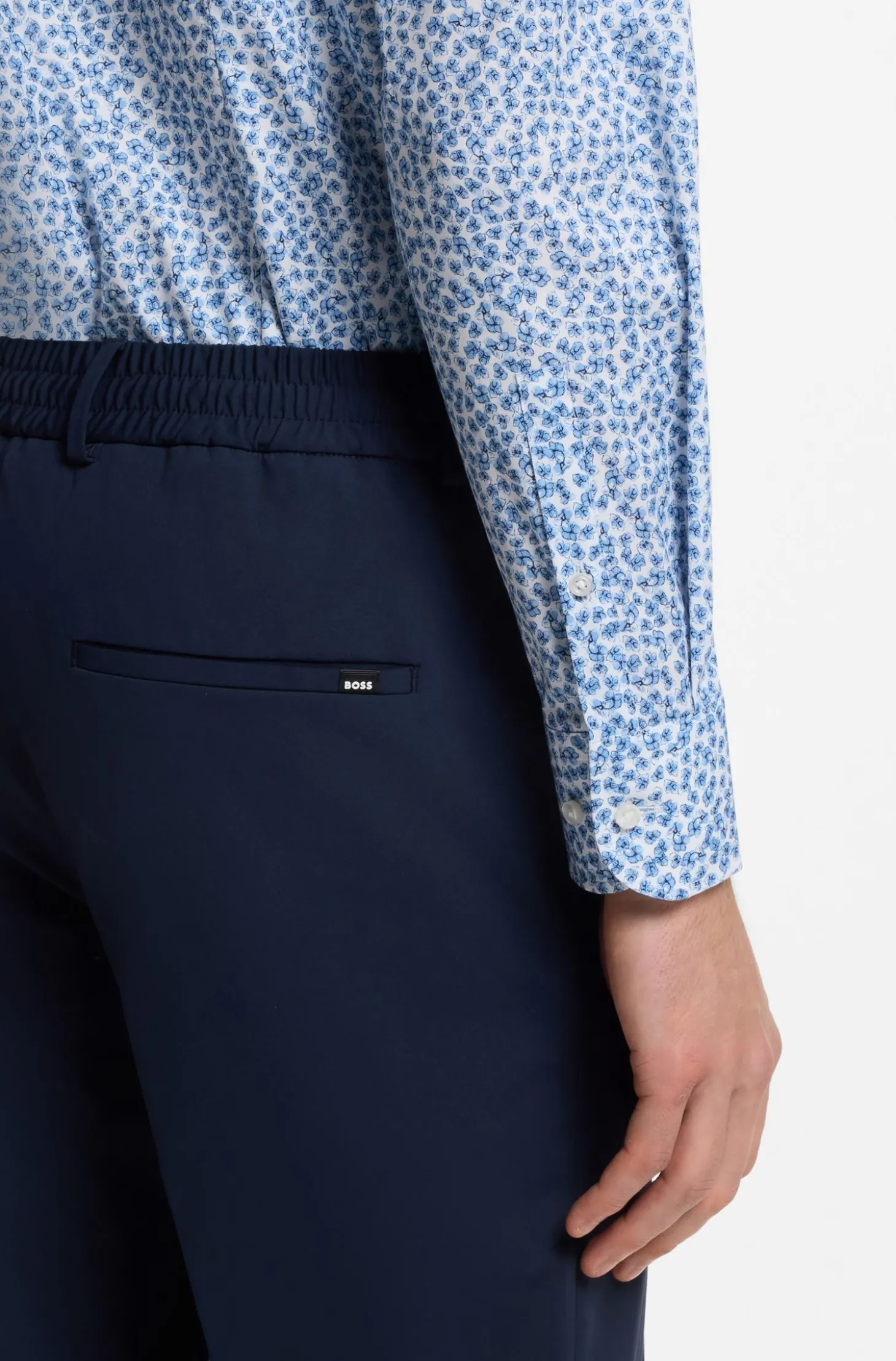 Slim-Fit Business-Hemd aus Stretch-Popeline